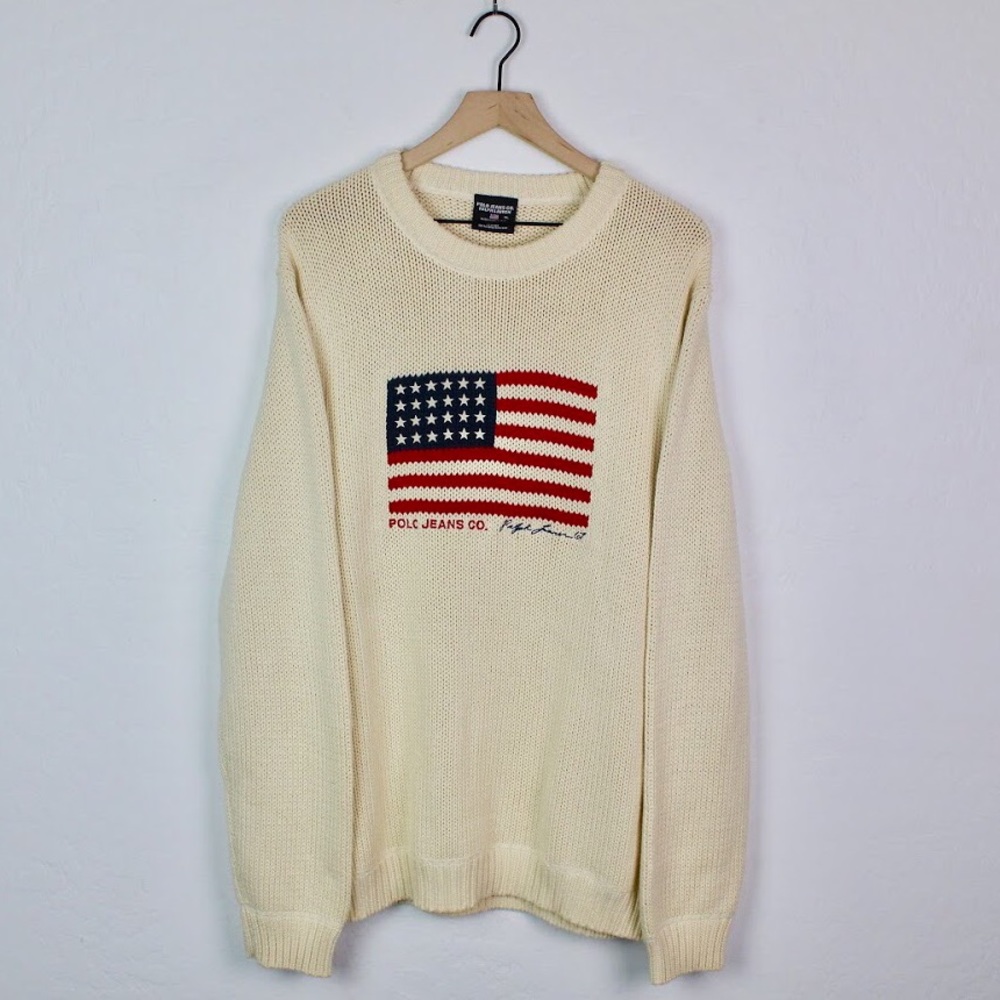 ‼️SOLD‼️Vintage Polo Jeans Co. Flag Sweater